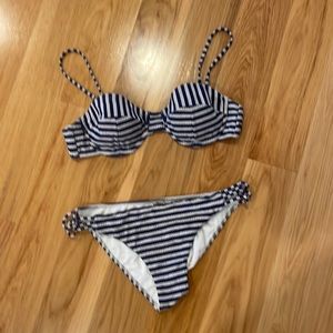 Billabong bikini blue and white stripes